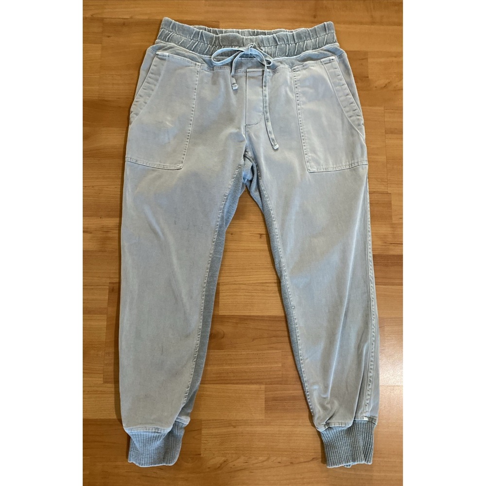James Perse Light Blue Cotton Utility Drawstring Cropped Jogger Pants Size 2